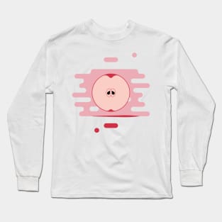 Red apple in a splash of juice Long Sleeve T-Shirt